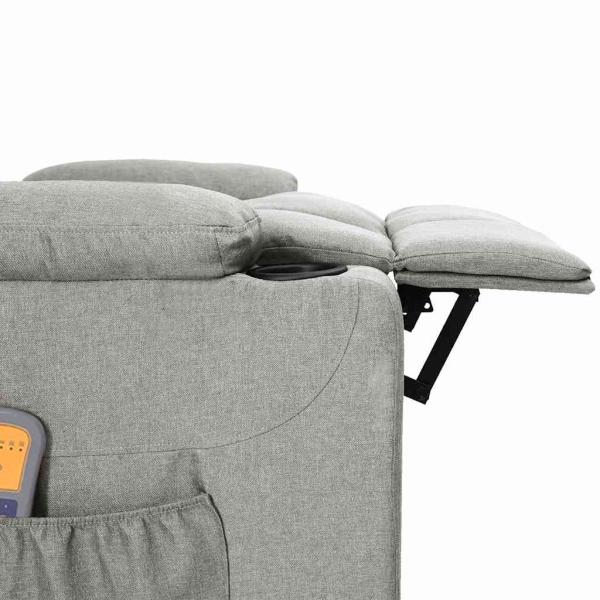 Massagesessel Elektrisch Hellgrau Stoff