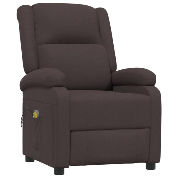 Massagesessel Elektrisch Dunkelbraun Stoff