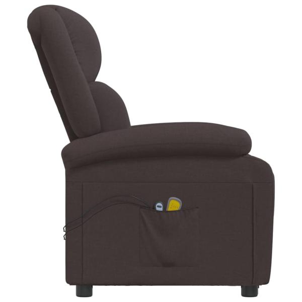 Massagesessel Elektrisch Dunkelbraun Stoff