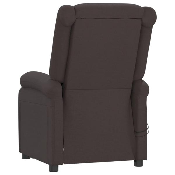 Massagesessel Elektrisch Dunkelbraun Stoff