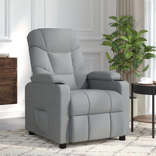 ARDEBO.de - Massagesessel Hellgrau Stoff