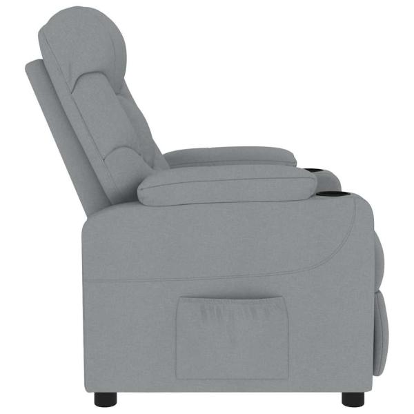 Massagesessel Hellgrau Stoff