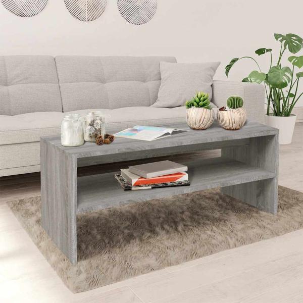 ARDEBO.de - Couchtisch Grau Sonoma 100x40x40 cm Holzwerkstoff