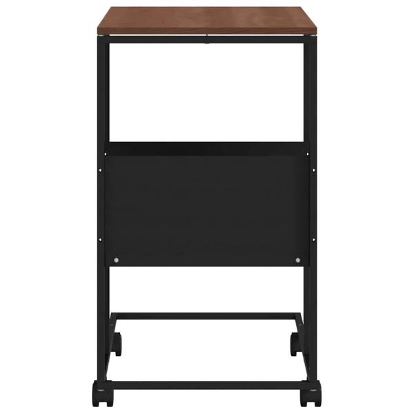 Beistelltisch mit Rollen Schwarz 55x36x63,5 cm Holzwerkstoff