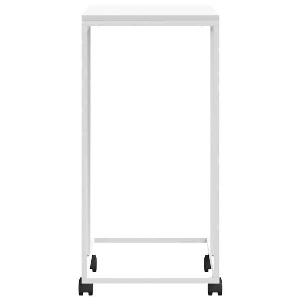 Beistelltisch mit Rollen Wei? 40x30x63,5 cm Holzwerkstoff