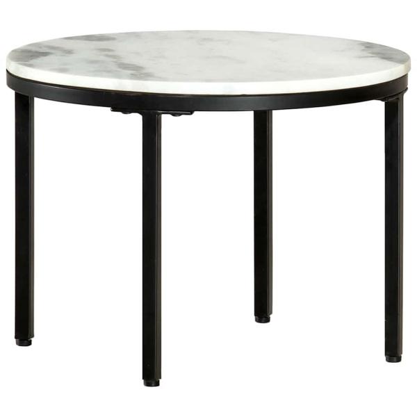 ARDEBO.de - Couchtisch Weiß und Schwarz Ø50 cm Echter Marmor