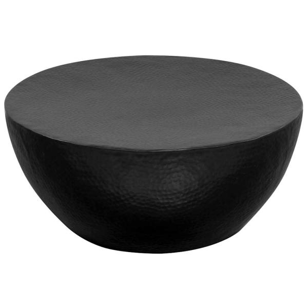 Couchtisch aus Gehämmertem Aluminium 70x30 cm Schwarz