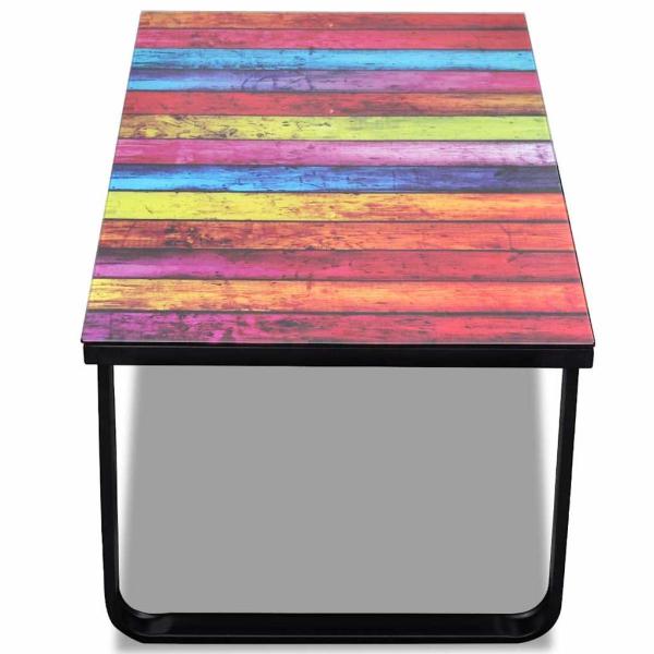 Couchtisch mit Glasplatte Regenbogen-Aufdruck