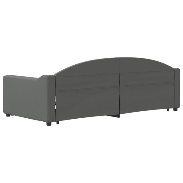 Tagesbett Ausziehbar Dunkelgrau 90x200 cm Stoff