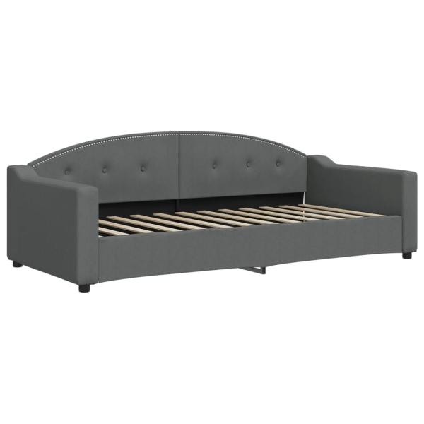 Tagesbett Ausziehbar Dunkelgrau 90x200 cm Stoff