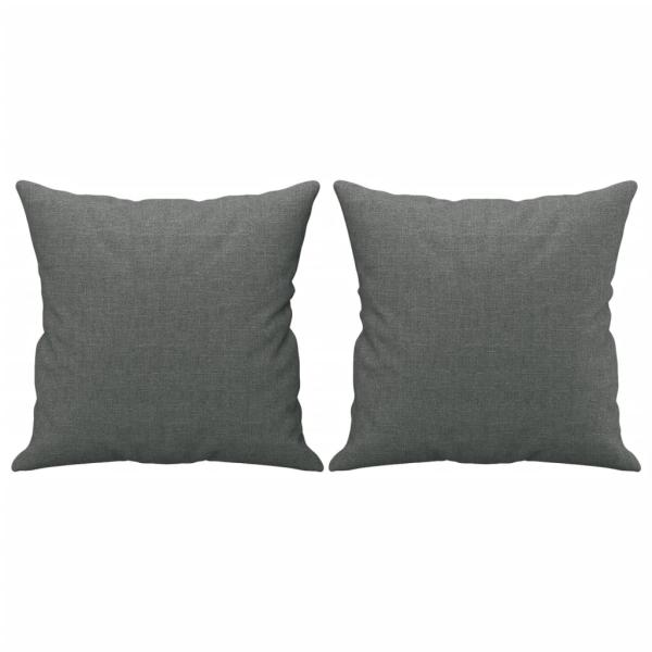 3-Sitzer-Sofa mit Zierkissen Dunkelgrau 180 cm Stoff