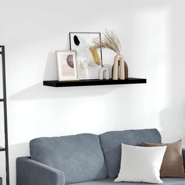 ARDEBO.de - Schweberegal Hochglanz-Schwarz 90x23,5x3,8 cm MDF
