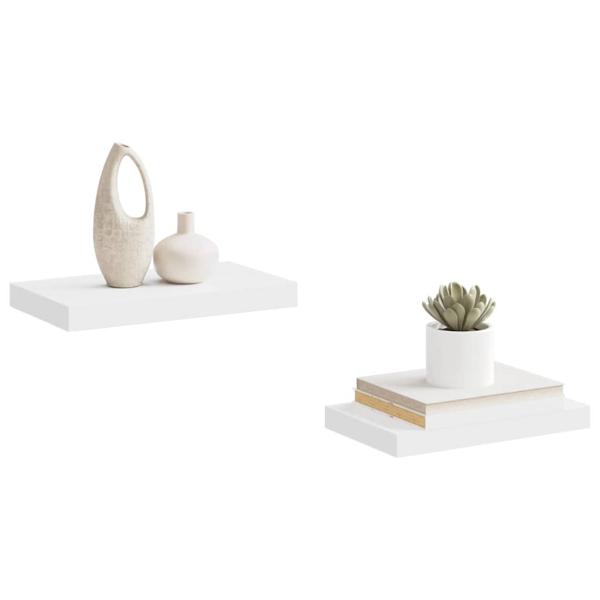 Schweberegale 2 Stk. Weiß 40x23,5x3,8 cm MDF