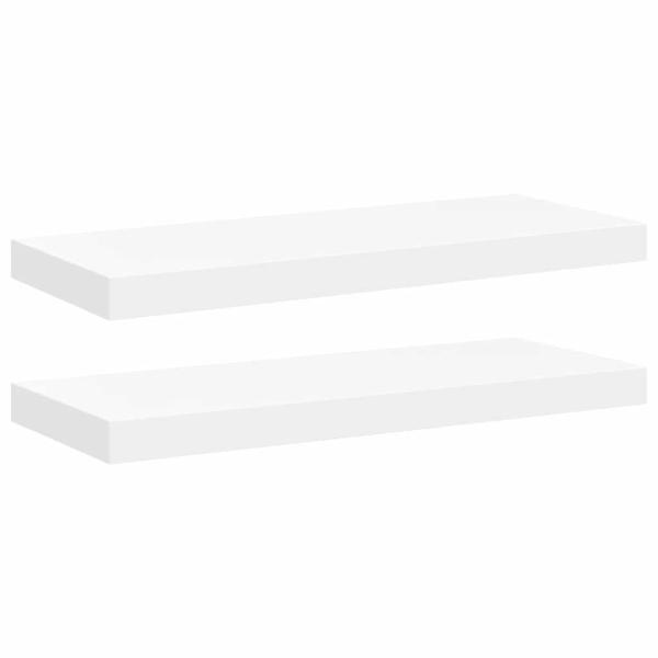 Schwebende Wandregale 2 Stk. Weiß 60x23,5x3,8cm MDF
