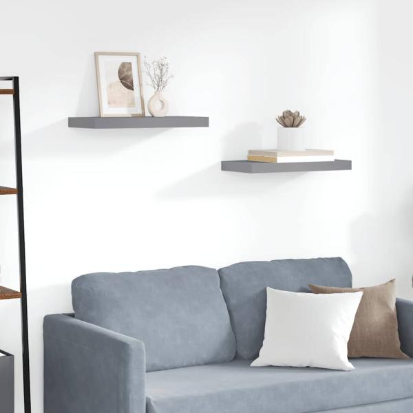 ARDEBO.de - Schweberegal Grau 50x23,5x3,8 cm MDF