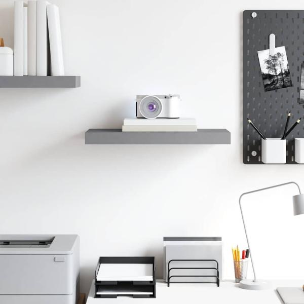 Schweberegal Grau 50x23,5x3,8 cm MDF