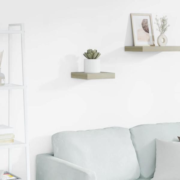 ARDEBO.de - Schwebendes Wandregal Eichefarben 23x23,5x3,8 cm MDF