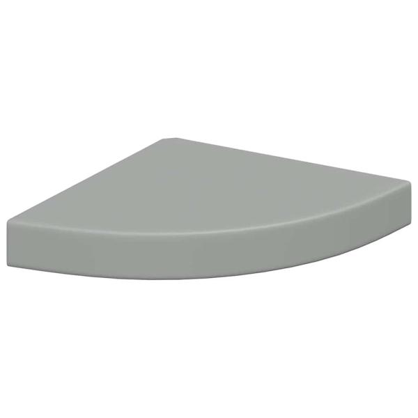 Eck-Schweberegale 4 Stk. Grau 25x25x3,8 cm MDF