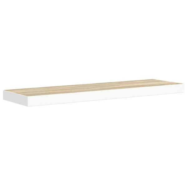 Schweberegal Eichenoptik und Weiß 90x23,5x3,8 cm MDF