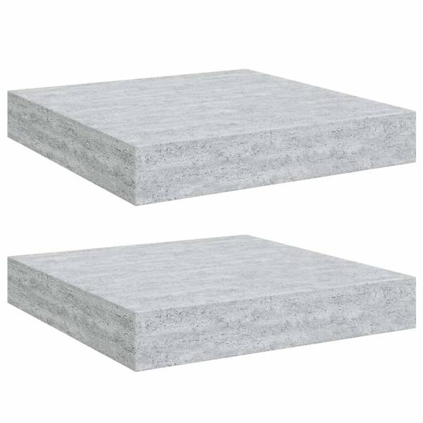 Schweberegale 2 Stk. Betongrau 23x23,5x3,8 cm MDF