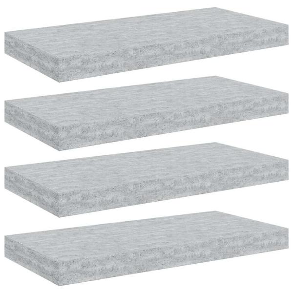 Schweberegale 4 Stk. Betongrau 50x23,5x3,8 cm MDF
