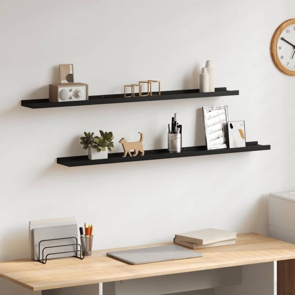 ARDEBO.de - Wandregale 2 Stk. Schwarz 100x9x3 cm