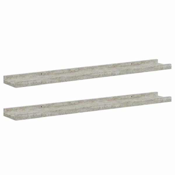 Wandregale 2 Stk. Betongrau 80x9x3 cm