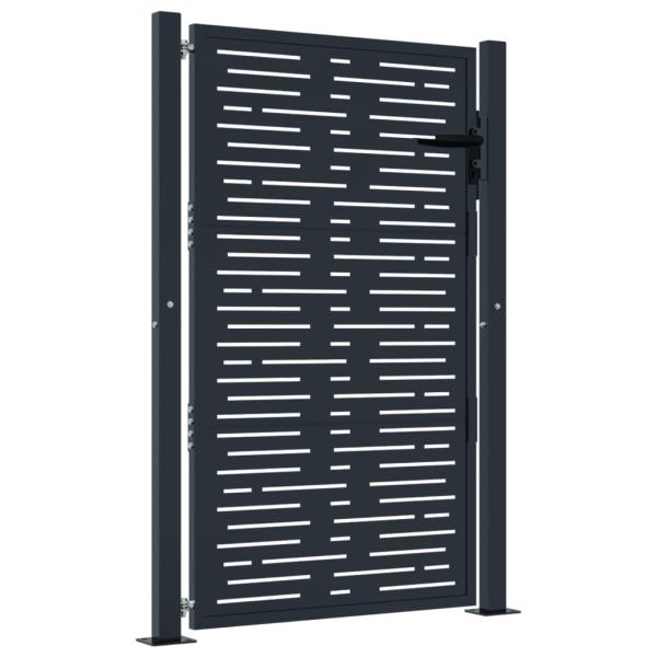 Gartentor Anthrazit 100x125 cm Stahl Quadratisches Design