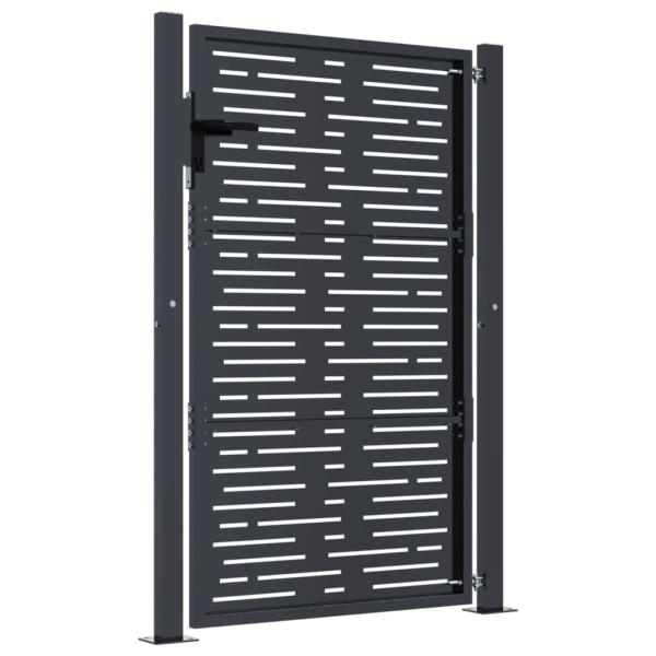 Gartentor Anthrazit 100x125 cm Stahl Quadratisches Design