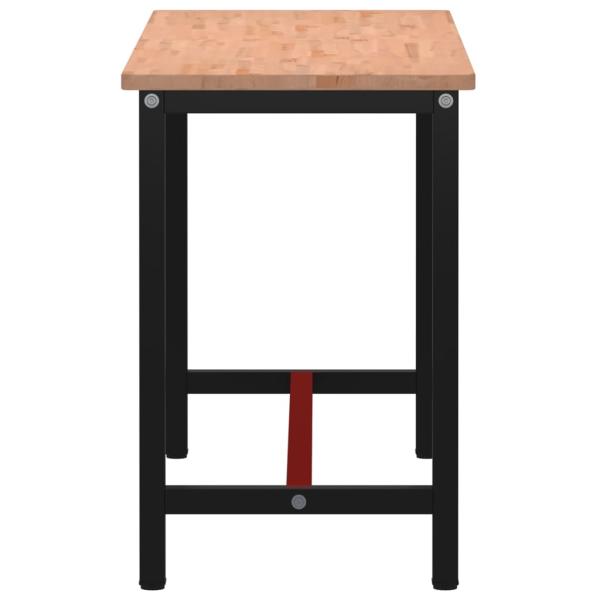 Werkbank 150x55x81,5 cm Massivholz Buche und Metall