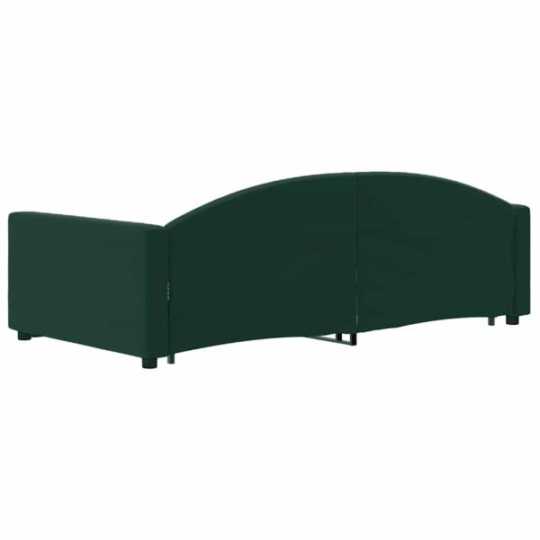 Tagesbett Ausziehbar mit Schubladen Dunkelgrün 90x200 cm Samt