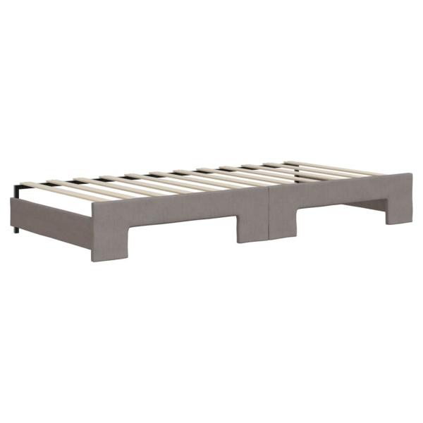 Tagesbett Ausziehbar Taupe 90x200 cm Stoff