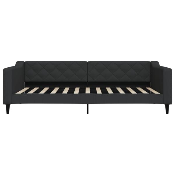 Tagesbett Ausziehbar mit Schubladen Schwarz 100x200 cm Stoff