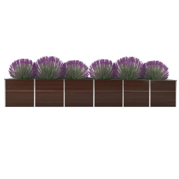 Garten-Hochbeet Verzinkter Stahl 480x80x77 cm Braun