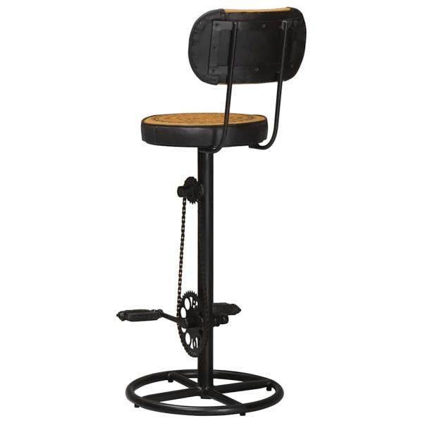 Barhocker mit Canvas-Aufdruck 2 Stk. Braun Schwarz Ziegenleder