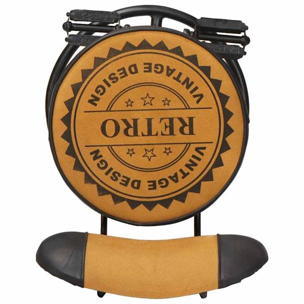 Barhocker mit Canvas-Aufdruck 2 Stk. Braun Schwarz Ziegenleder