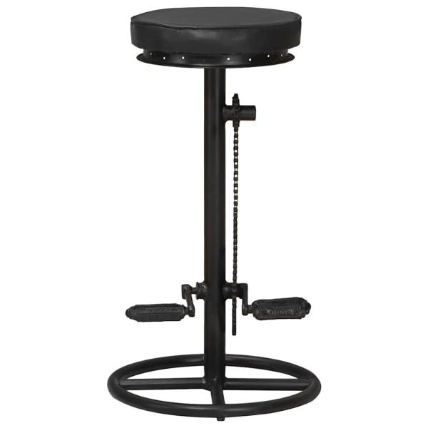 Barhocker 2 Stk. Schwarz Echtes Ziegenleder