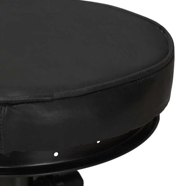 Barhocker 2 Stk. Schwarz Echtes Ziegenleder