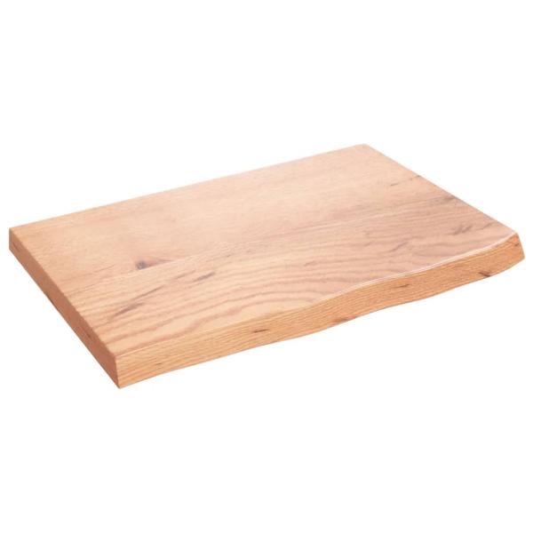 Tischplatte Hellbraun 60x40x(2-4) cm Massivholz Eiche Behandelt
