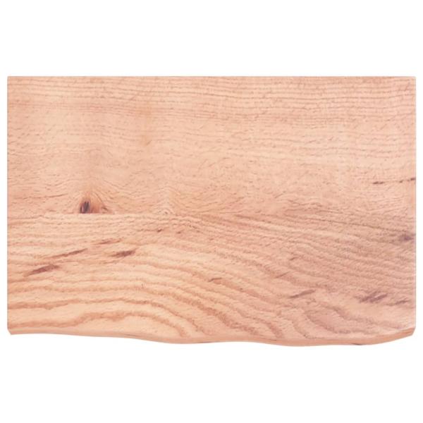 Tischplatte Hellbraun 60x40x(2-4) cm Massivholz Eiche Behandelt