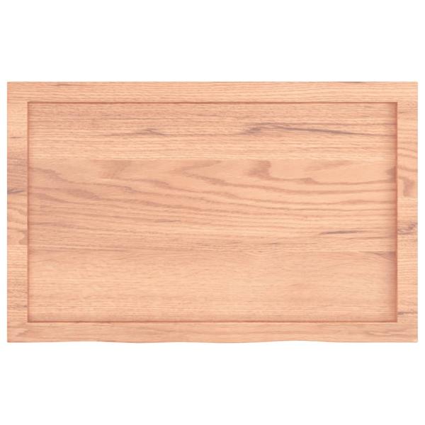 Tischplatte Hellbraun 80x50x(2-6) cm Massivholz Eiche Behandelt