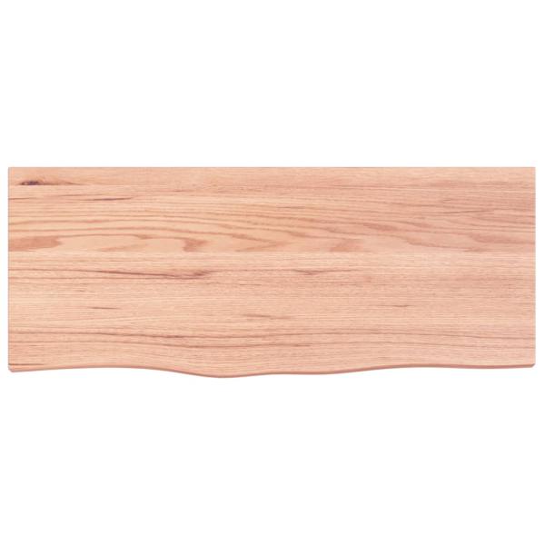 Tischplatte Hellbraun 100x40x(2-6)cm Massivholz Eiche Behandelt