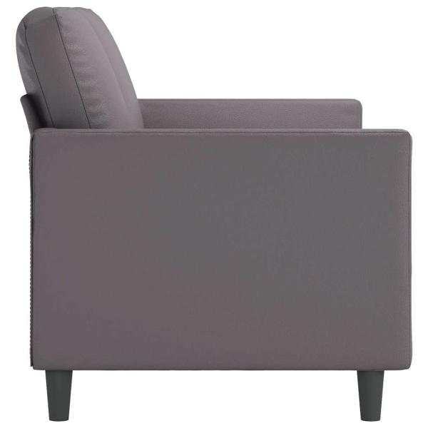 2-Sitzer-Sofa Grau 140 cm Kunstleder
