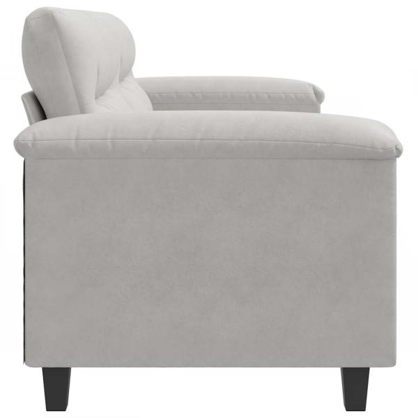 2-Sitzer-Sofa Hellgrau 140 cm Mikrofasergewebe