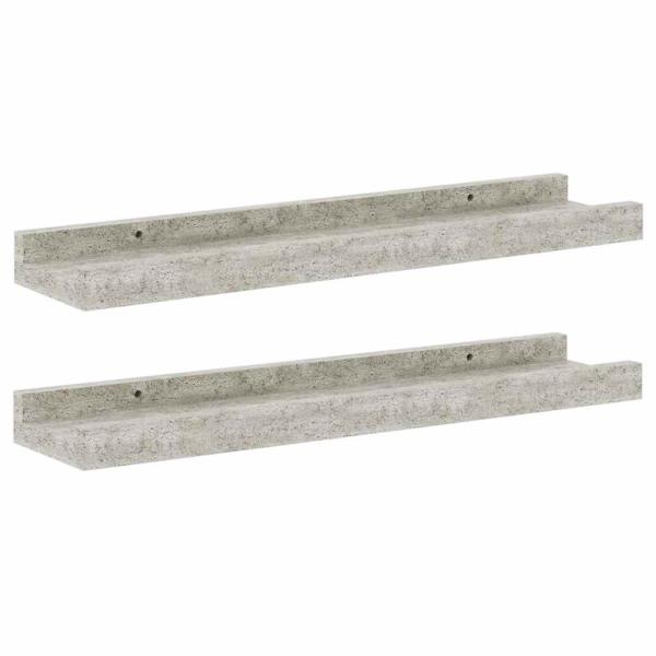 Wandregale 2 Stk. Betongrau 40x9x3 cm