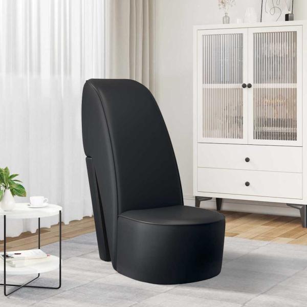 ARDEBO.de - Stuhl in Stöckelschuh-Form Schwarz Kunstleder