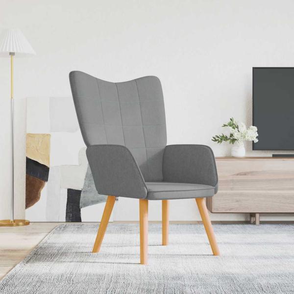 ARDEBO.de - Relaxsessel Hellgrau Stoff
