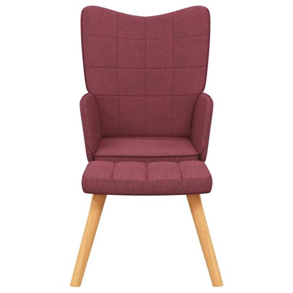 Relaxsessel mit Hocker Weinrot Stoff