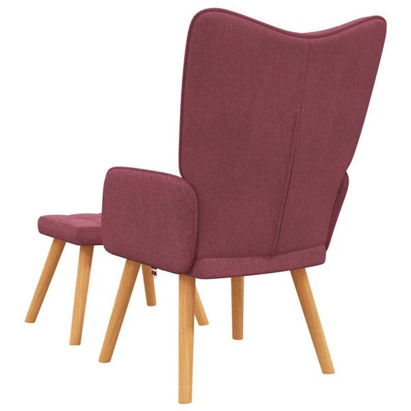 Relaxsessel mit Hocker Weinrot Stoff