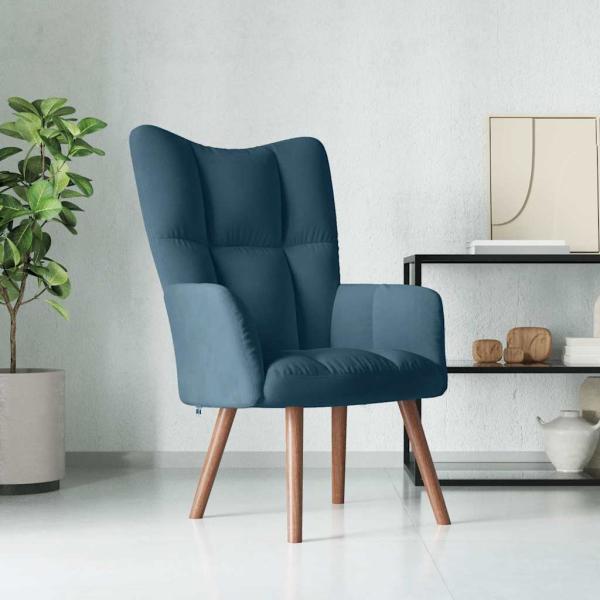 ARDEBO.de - Relaxsessel Blau Samt